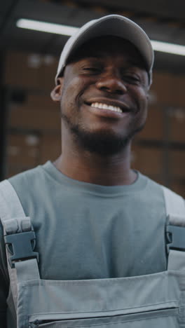 smiling male worker in uniform