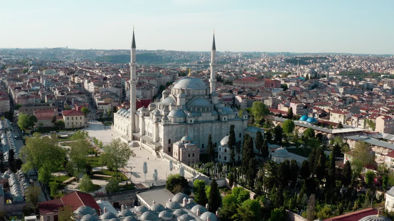 ciudad de estambul y cuarentena de la mezquita fatih vista aérea 2