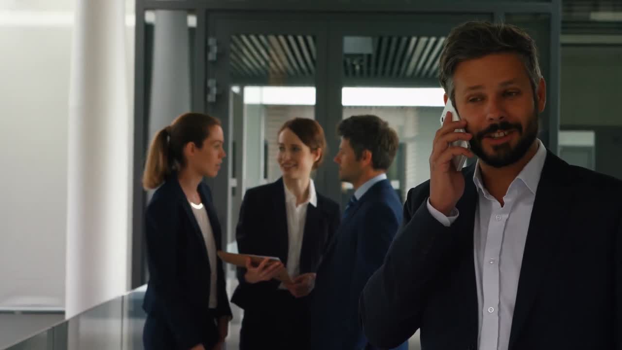 hombre de negocios hablando por teléfono móvil