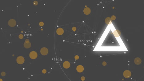 Animation of network of connections and spots over dark background