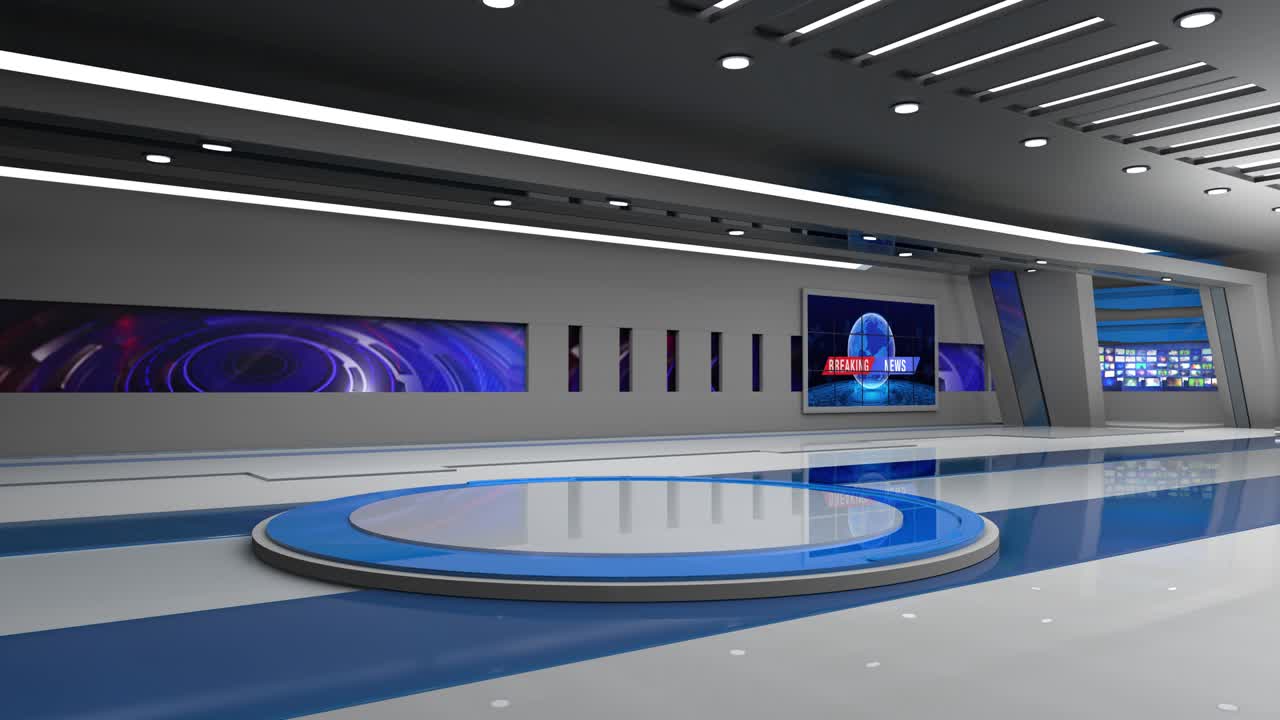 3d 가상 뉴스 스튜디오 배경 루프