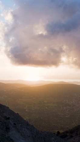 sunset view from mountaintop