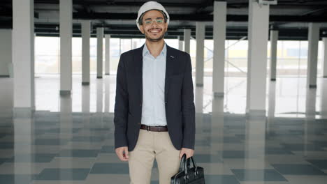 businessman at an empty construction site