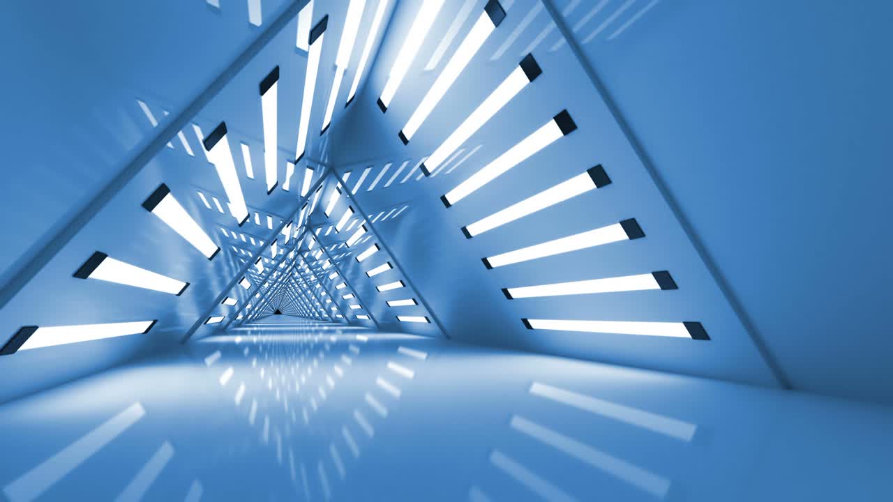 Blue Triangle Looped Background Corridor