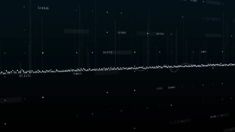 animation of data processing and changing numbers against black background