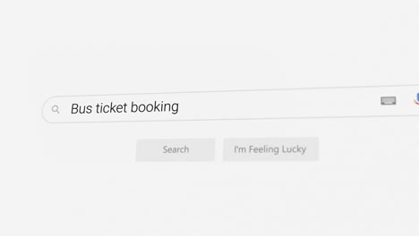 searching for bus ticket booking on internet browser