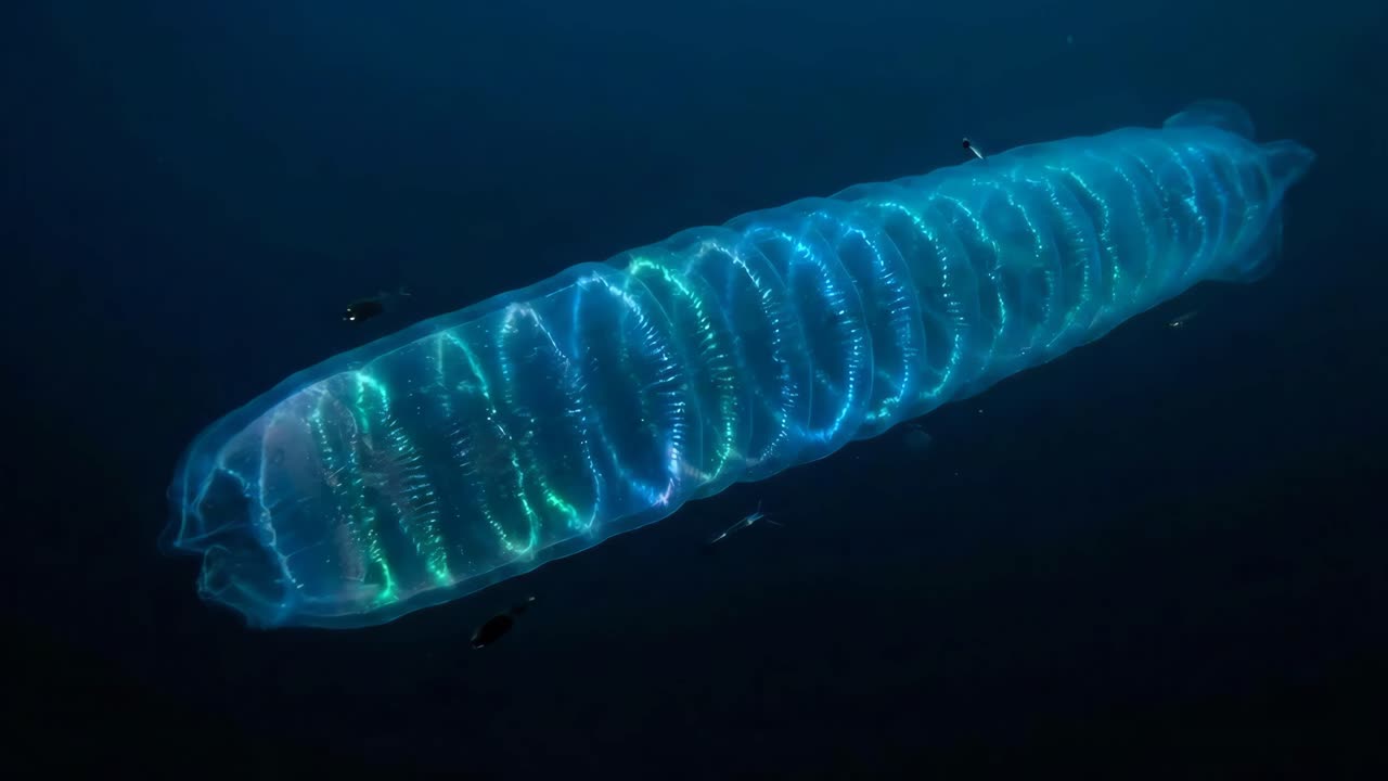 Un pirosoma negli abissi marini