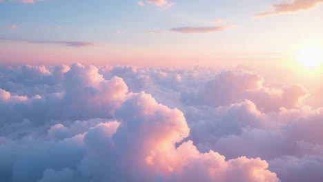 dreamy pastel clouds at sunset
