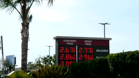 prices at the gas station in california in 4k
