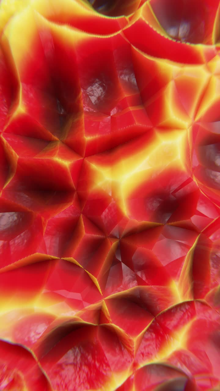 Abstract pattern with multicolored moving crystal shaped object loop