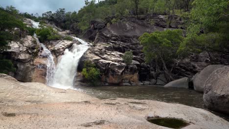 Beautiful-rushing-waterfall,-Emerald-creek-falls,-Northern-Queensland,-Australia