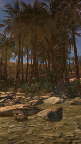 palm trees in a desert oasis