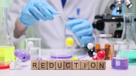 chemistry lab experiment on reduction with lab equipment