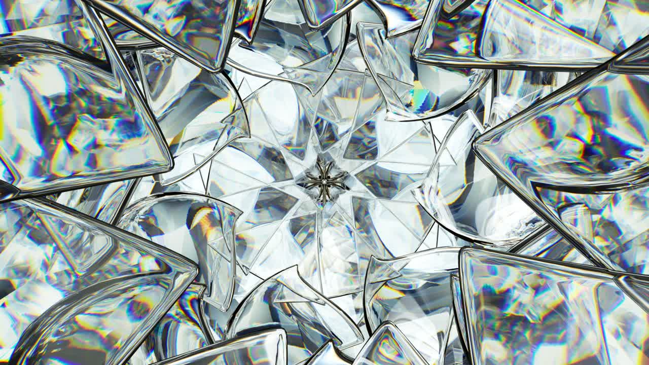 반이는 보석 칼레도스코프 패턴 회전 무결 루프