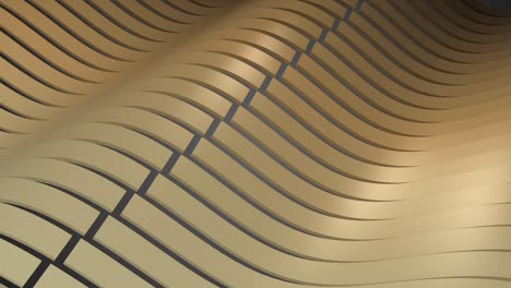 fondo de bucle circular abstracto. rendering 3d: un patrón 3d de ondas de cinta con un efecto louver. fondo de presentación de negocios, color beige dorado.