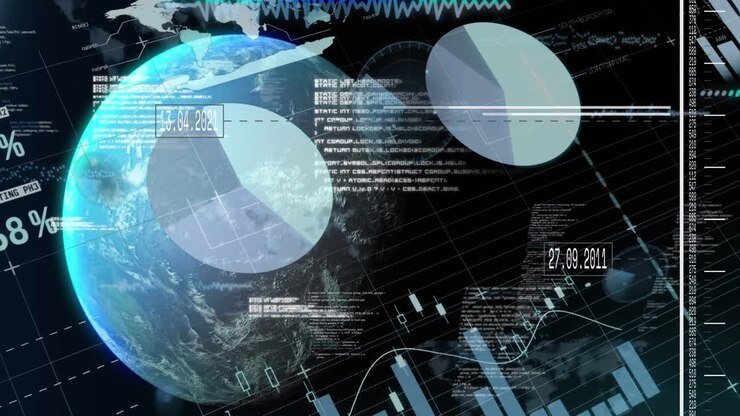 Animation of data processing over globe