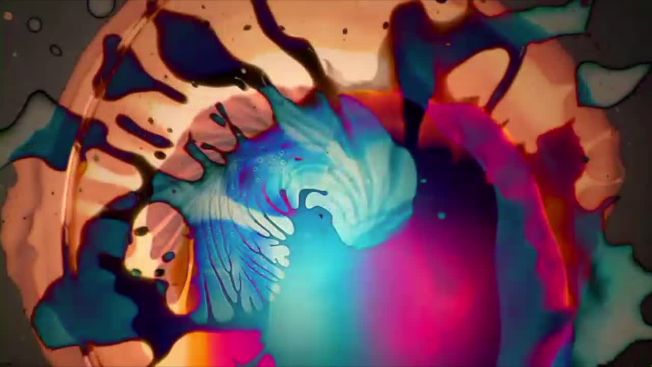 efecto de luz líquida psicodélica multicolor con patrones rotativos pulsantes