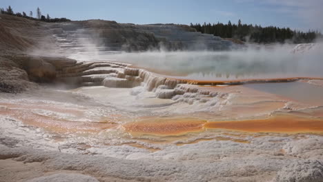 mammoth hot springs geothermal landscape