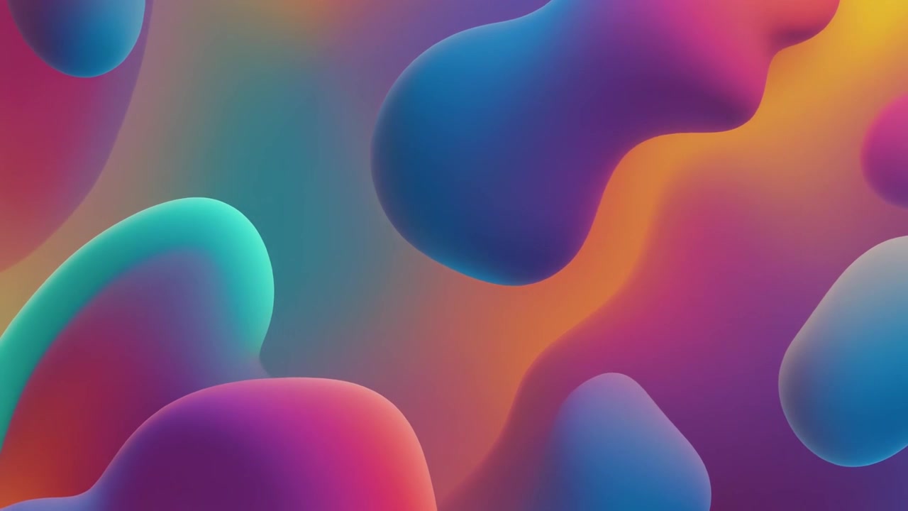 Abstract Motion Background with Floating Colorful Liquid Shapes