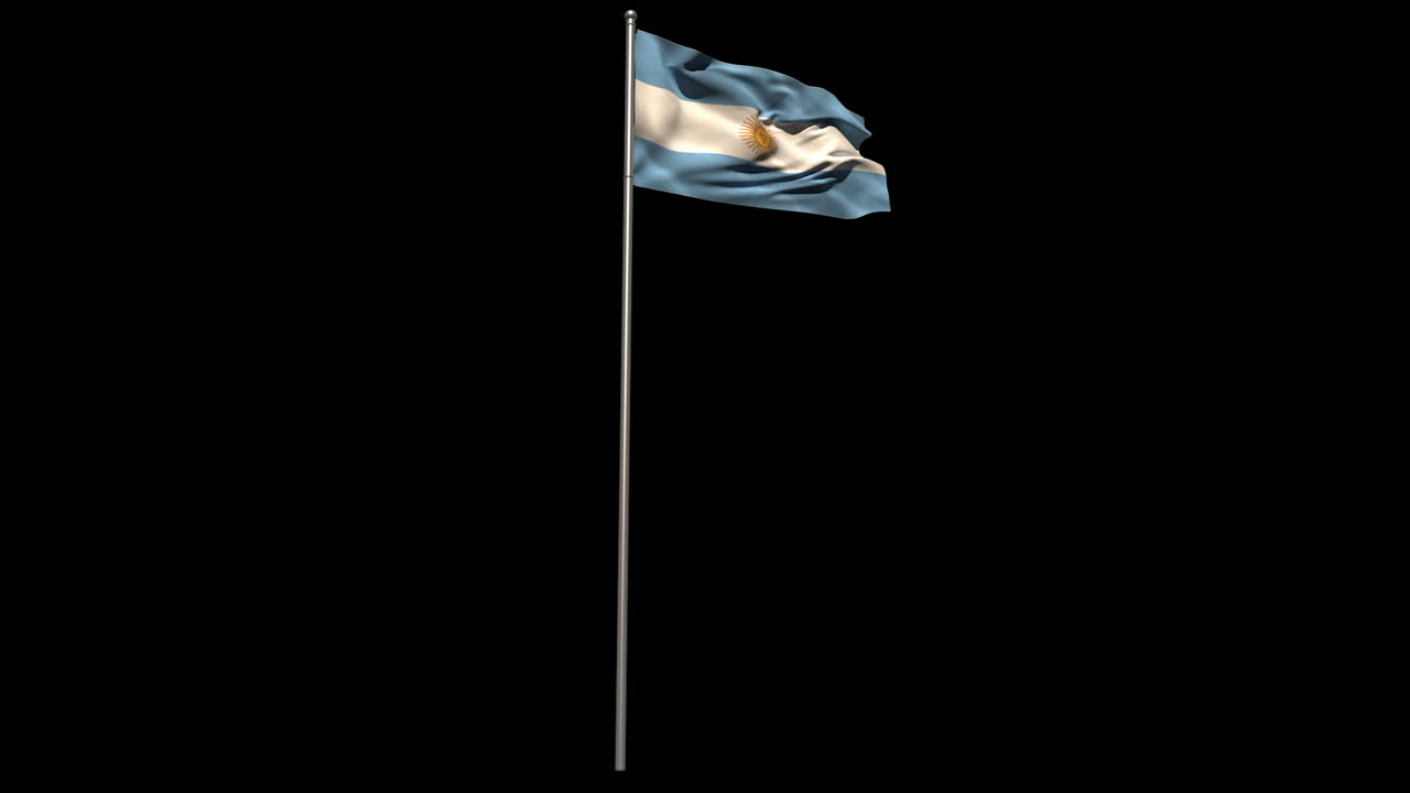 bandera nacional argentina ondeando en el mástil de la bandera