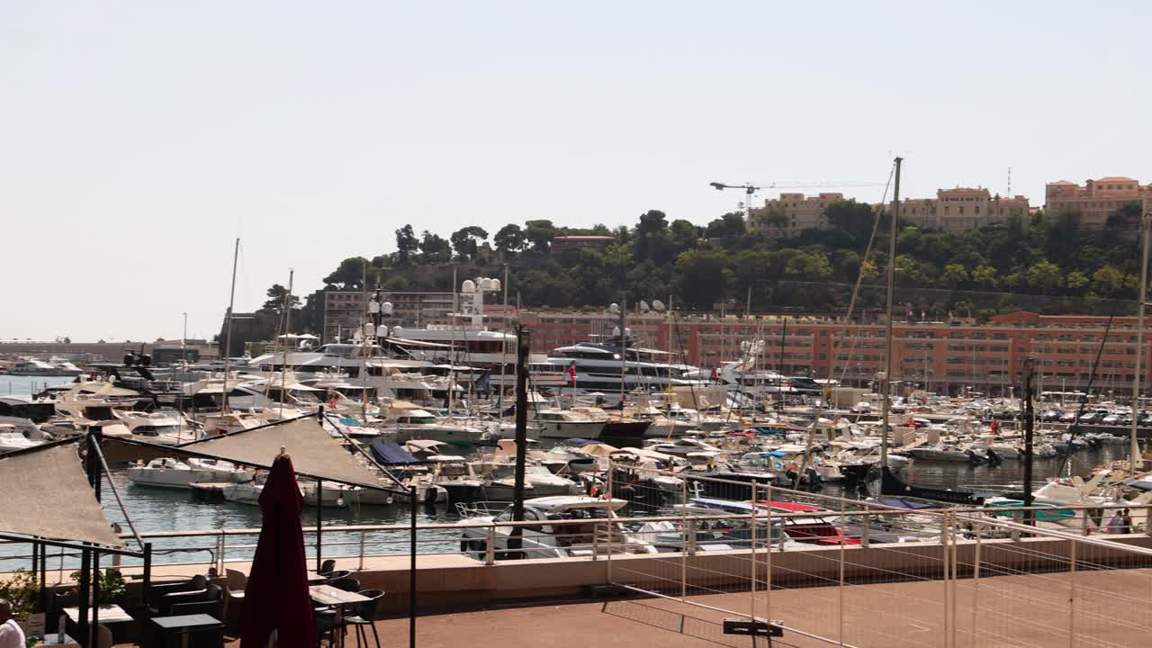 Yachts docked in Monte Carlo harbor