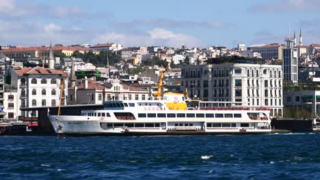 ferry boat docked in istanbul harbor