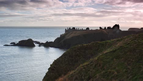 dunnottar castle promontory  in winter