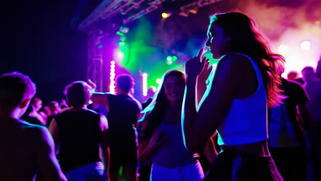 woman recording a concert on her smartphone