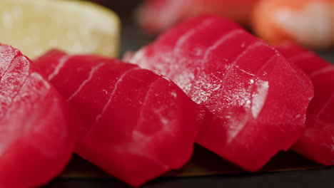 tuna sashimi close up