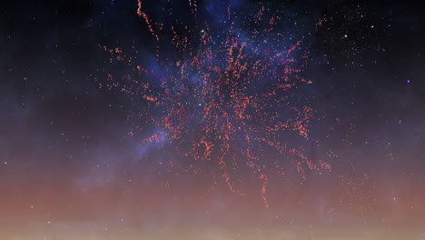 fuegos artificiales en el cielo