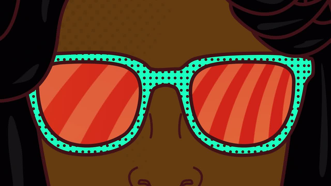 Animation af smiley-emoji-ikon med stregkort på skærmen