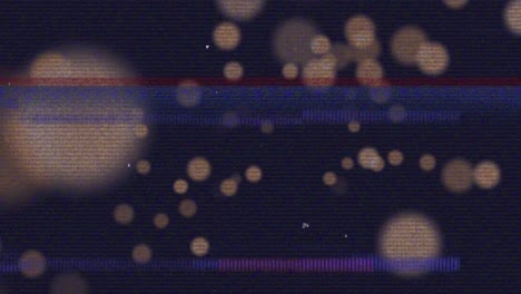 animation of glitch interference over glowing spots on black background