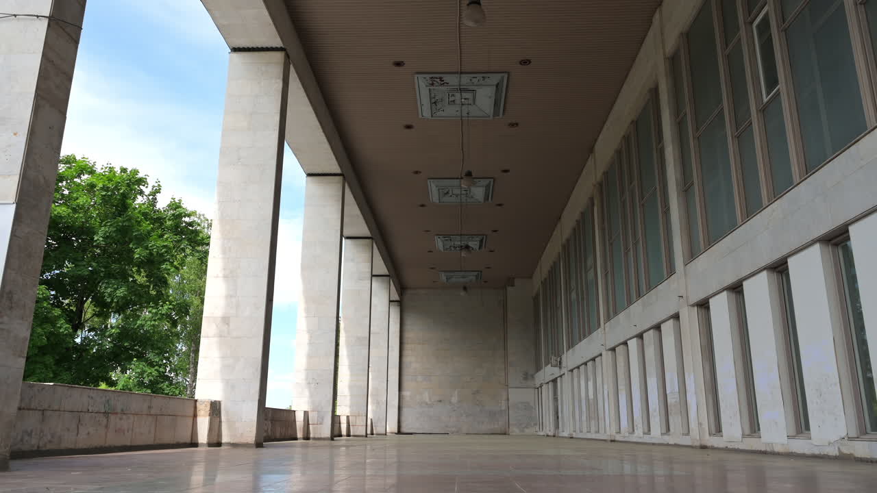 The balcony of the National Opera and Ballet Theater in Chisinau, Moldova