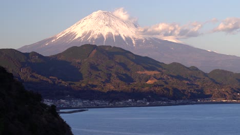 incredible view out towards mont fuji, ocean and small fishing town