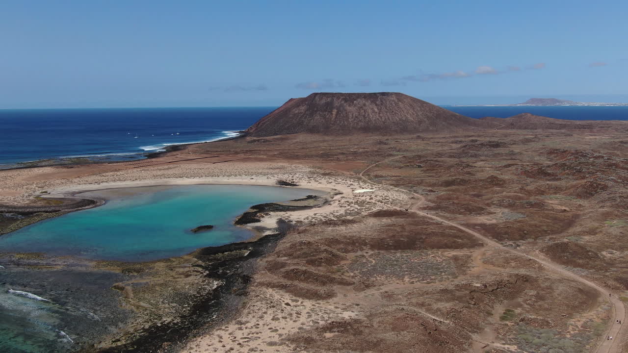 Aerial view of Lobos Island, Canary Islands