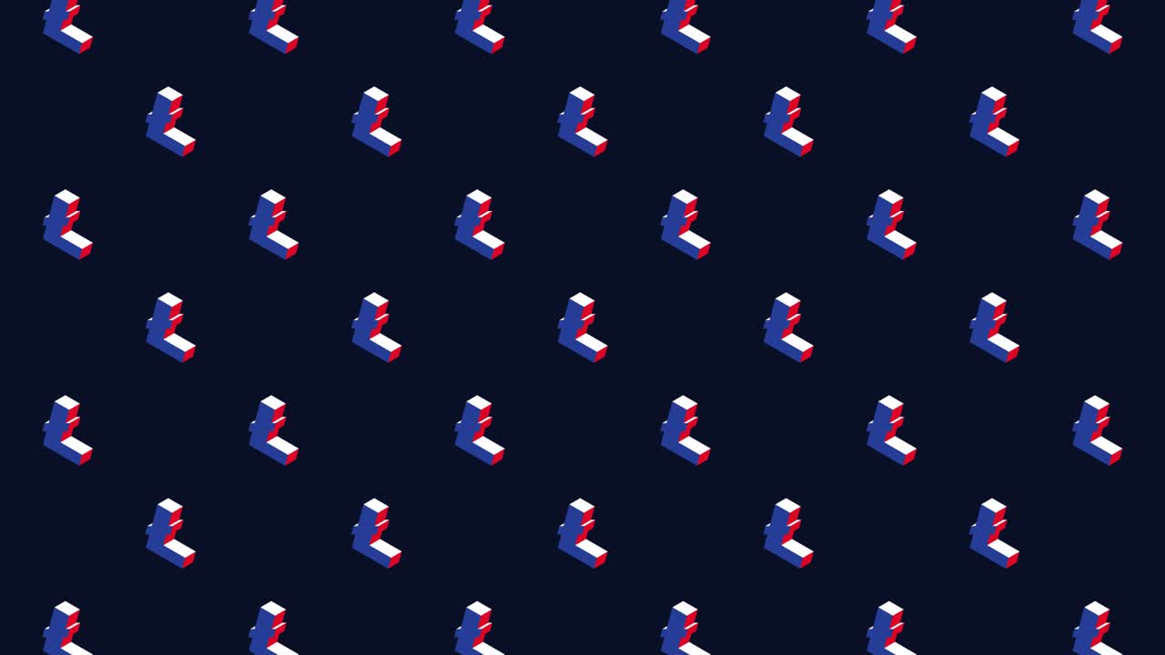 'LITECOIN' isometric symbols animated pattern on a dark background. Seamless loop animated pattern