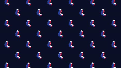 'litecoin' isometric symbols animated pattern on a dark background. seamless loop animated pattern