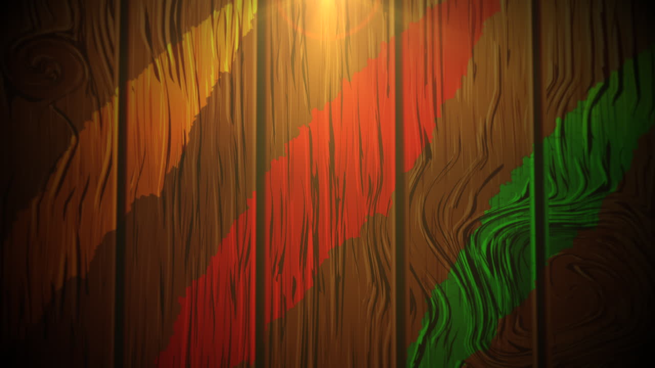 líneas coloridas y rayos de sol sobre madera