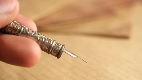 antique silver fountain pen