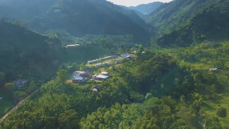 aerial shot of farms in mountainside, huila, colombia