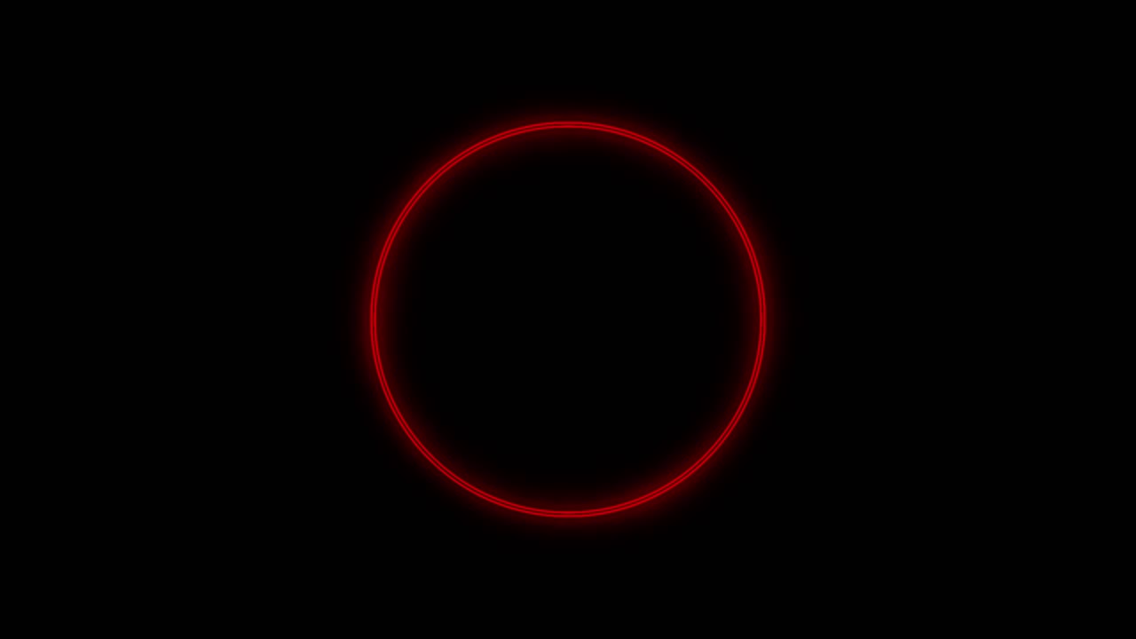 원형 모양의 로고 아이디어를 위한 애니메이션 네온 싱 더블 레드 링