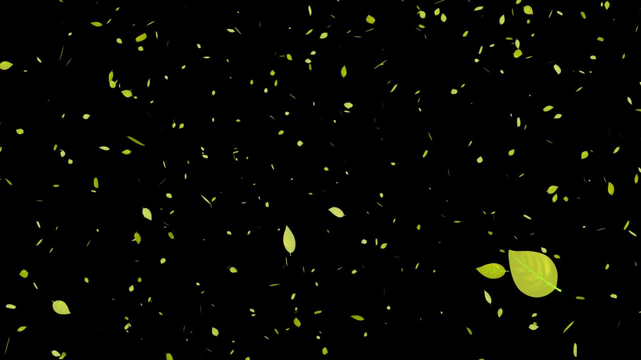 노란 잎, 가을 잎, 떨어지는 입자, 모션 그래픽