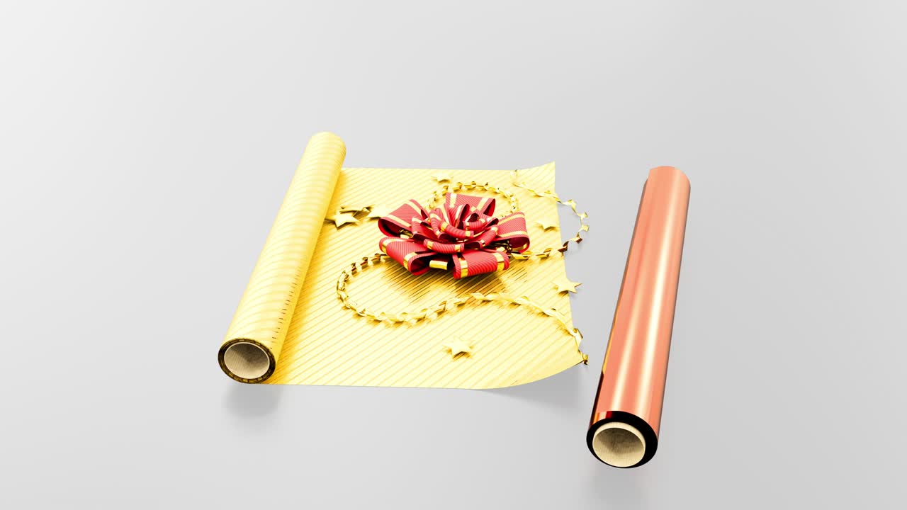 현재 포장 종이는  bg에 회전, 고립 - 루프 비디오