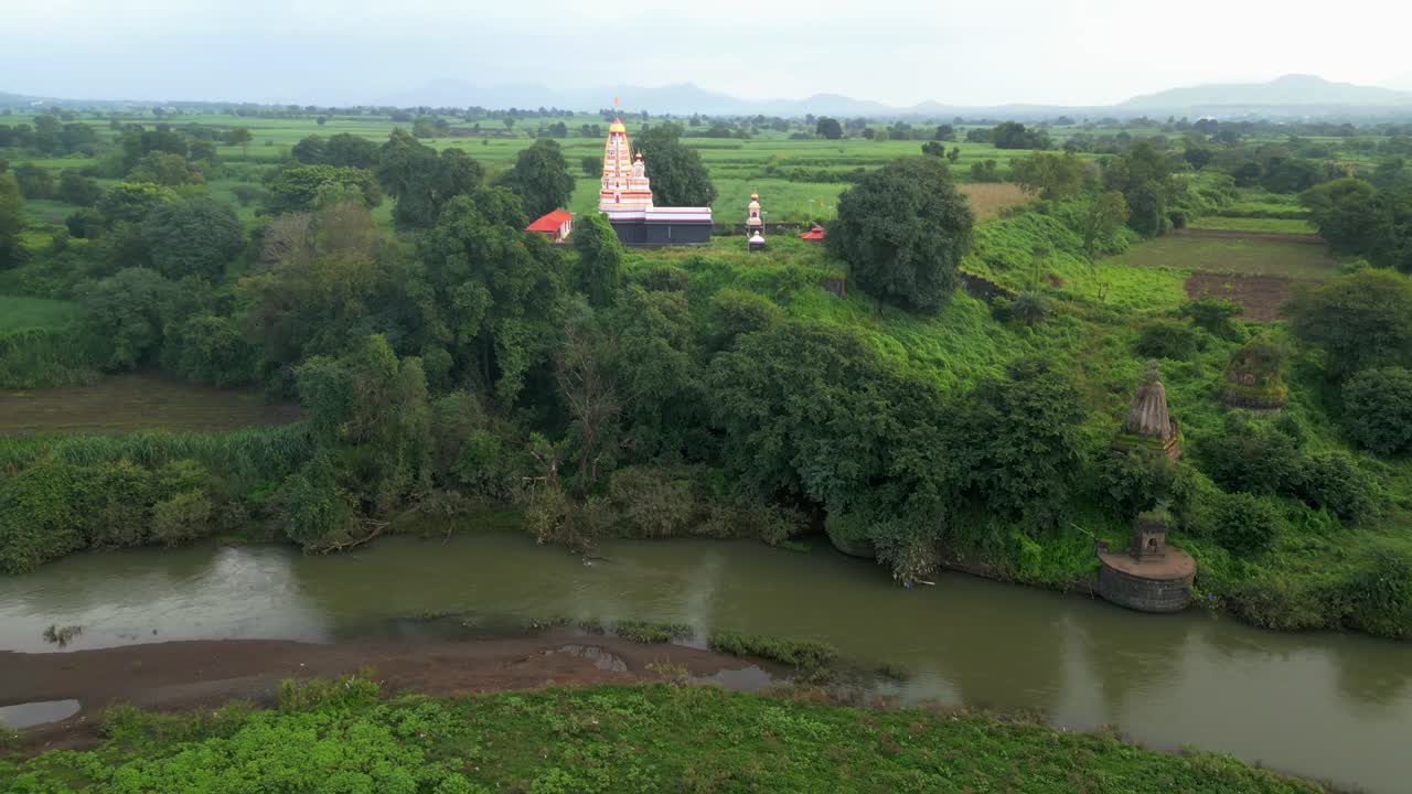 Shri Sangameshwar Temple Sangam Mahuli in satara drone view