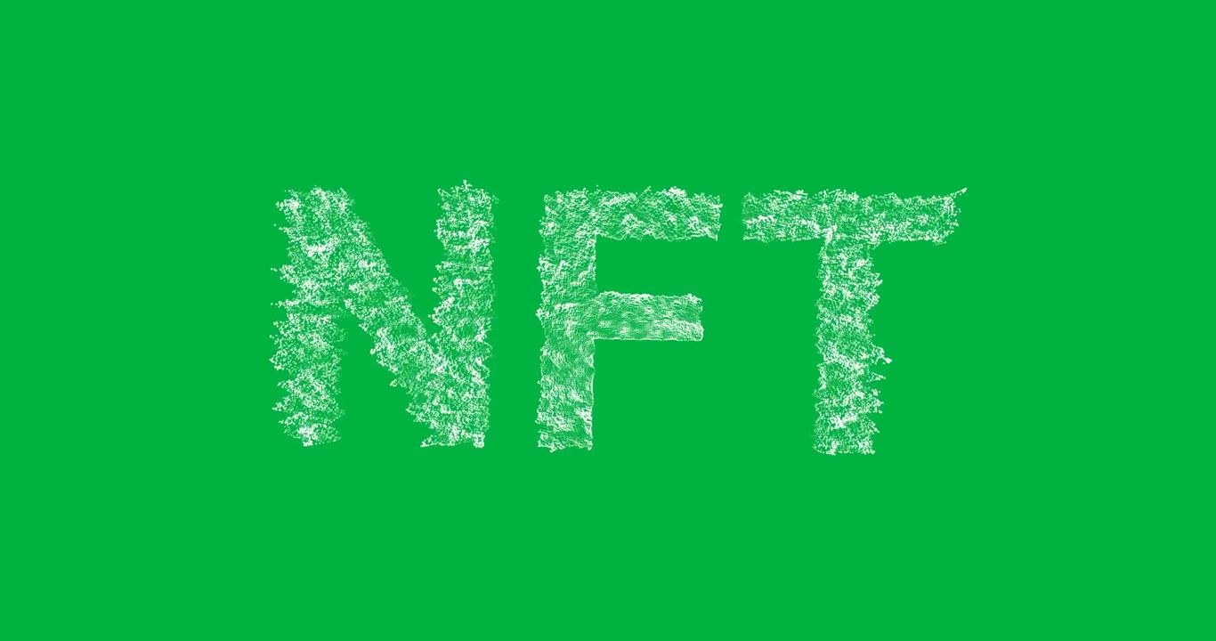 Animazione di un NFT bianco su sfondo trasparente.