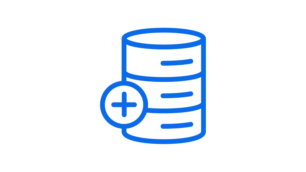 Animated Icon of Adding Data to a Database Server Stack