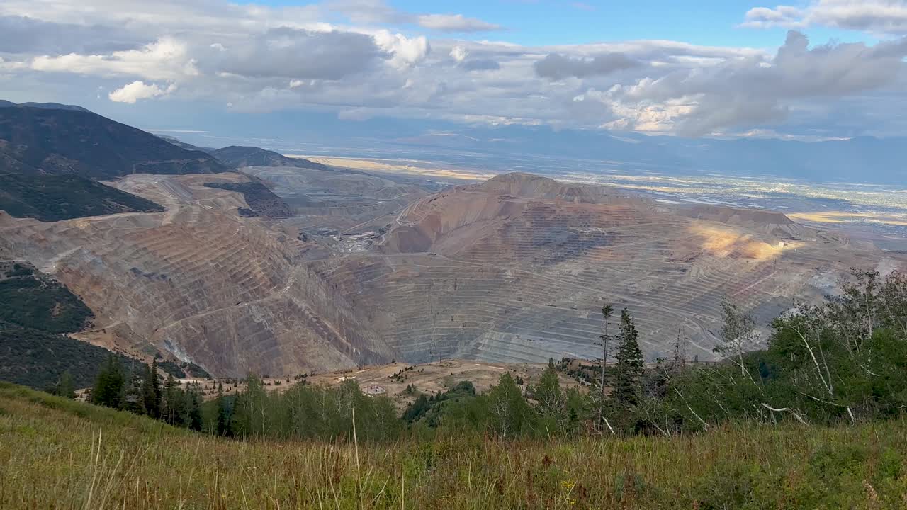 la mina de cobre de kennecott, el cobre de bingham en utah, tiene una vista panorámica