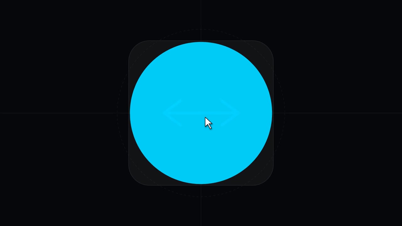 Icona animata di freccia blu che si espande e si contrae in un cerchio