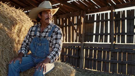 farmer in a barn