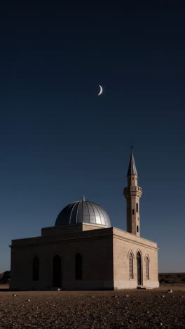 nighttime mosque in the desert